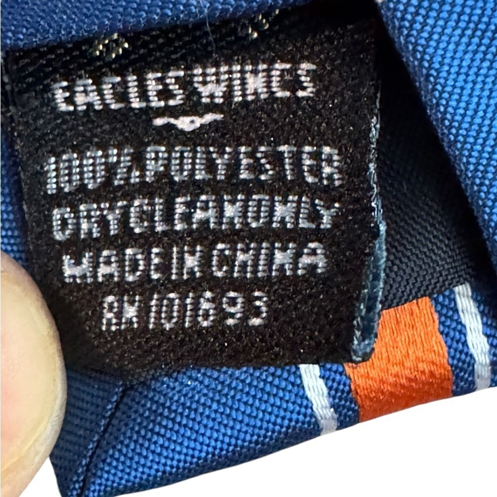 Florida Gators SEC Eagles Wings Blue & Orange Striped Men's Tie - Picture 6 of 6